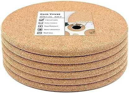 Cork Trivet, 6 Pack High Density Thick Cork Coaster Set for Hot Dishes and Hot Pots, 8 Inch Heat Resistant Multifunctional Cork Board, Hot Pads for Table & Countertop