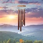 UpBlend Outdoors Wind Chimes for Outside - 29" Copper-Red Wind Chime Outdoor, Zen Garden Chimes for Outdoors, Tin Windchime, Decor Windchimes for Mom, Grandma, Gifts for Her