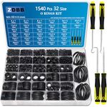 TWCC 32 Size 1440 Pcs O Rings Assortment Kits Metric Nitrile NBR Rubber Washer with Pick and Hook Set for Car Faucet Pressure Plumbing Repair,Air or Gas Sealing Connections,OD 4mm-50mm