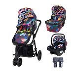 Cosatto Giggle 3 in 1 Travel System, Birth to 18kg, Pram, Pushchair, Carrycot & Hold 0+ Car Seat, Lightweight, Compact & Easy Fold Includes Free Raincover (Kaleidoscope)