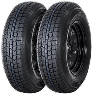 GarveeTech 2-Pack Trailer Tire On Rim ST205/75D14 Trailer Tires and Wheels 5 Lug on 4.5 in PCD Trailer Tires with 14 in Rims Load Range C 6PR Black