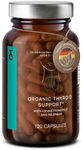 Organic Thyroid Support Supplement with Iodine from Sea Kelp Organic and Selenium from Mustard Seed Extract - 120 Capsules - Natural Thyroid Supplement for Men & Women - Vegan and Gluten Free