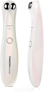TOUCHBeauty Masajeador de Ojos EMS,Antiarrugas Eye Masaje con Calefacción y Vibración,Anti Envejecimiento Masajeador Recargable para Bolsas Lagrimas, Círculos Oscuros, Hinchazón AG-1883 (Blanco)