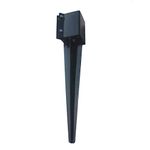 Fence Post Anchor Ground Spike Metal Black Powder Coated 36 x 4 x 4 Inches Outer Diameter (Inner Diameter 3.5 x3.5 Inches), Pack of 1