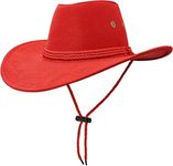 YeeHeen Cowboy Hat for Men Women Western Faux Felt Suede Travel Cap Wide Brim Cowgirl Sun Hat Red