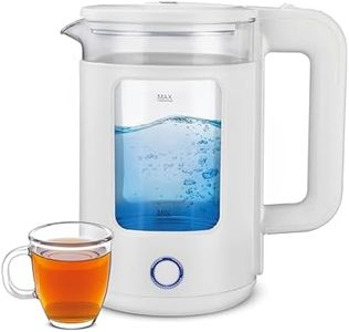 KENT Cool Touch Glass Kettle| 1500W | 1.8L Capacity | 360° Rotating Base | Overheating and Dry Boiling Protection | White
