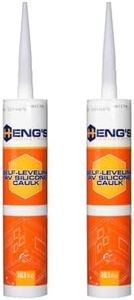 Heng's Industries Two White Silicone Sealant Tubes | 10.1 Oz Each | Horizontal | Self Leveling | RV Camper Marine Boat | Repairs Maintenance Installations Appliances | Easy Application | HG-95502-C