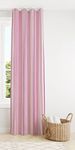 Decoholic Faux Texture Pro Solid Durable Heavy Polyester Fabric Insulated Grommet Curtains/Drapes for Bedroom/Living Room Door - 7 feet - 1 Panel, Baby Pink