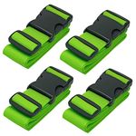 Luggage Straps for Suitcase - (Neon Green, 6.5 ft x 2 in, 4 Pack) - Strap for Suitcases - TSA Approved by BlueCosto