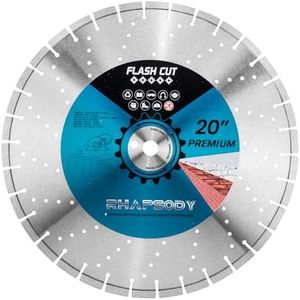 RHAPSODY 20 Inch Laser Welded Diamond Saw Blade, Segmented Premium Diamond Blade General Purpose Dry/Wet Cutting Concrete, Reinforced Concrete, Masonry, Brick, Block, Stone 1" Arbor