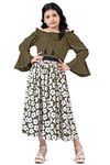 Fashion Dream Girls Midi Fit And Flare Dress (GF0093-BROWN_28_Brown_7 Years-8 Years)