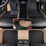 Aiducreaon Custome Compatible with BMW 1,2,3,4,5,6,7,8-Series,i3,i4,i8,iX,iX3,X1,X2,X3,X4,X5,X6,X7,Z4 1990-2025 Car Floor mats (Beige Black Beige)
