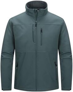 33,000ft Men's Lightweight Softshell Jacket Warm Fleece Lined Windbreaker Waterproof Soft Shell for Outdoor Hiking