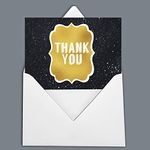 Darling Souvenir Black Galaxy Thank You Card Wedding Thank You Card Greeting Cards With White Envelopes - 100 Pcs