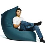 Yogibo Zoola Max Outdoor Bean Bag Chair, Oversized Beanbag Couch, Water Resistant, Cozy Patio Deck Lounge Furniture, Storm
