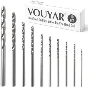 VOUYAR 10PCS M35 Cobalt HSS Mini Twist Drill Bits for Pin Vise Hand Drill (0.7-3mm), Micro Drill Bit Set for Miniatures, Jewelry, Plastic, Resin, & Soft Metal - Small Drill Bits