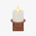 Luminara Flameless Candle Nightlight Patented Flickering Real-Flame Effect Plugs into Outlet - Dusk to Dawn Sensor Auto Switch On/Off (Baked Clay)