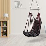 SWINGZY Soft Leather Velvet Hanging Swing Chair, Jhula for Adults, Swing for Indoor/Outdoor, Home, Balcony & Garden, 200 Kgs Weight Capacity (Grey, Free Hanging Accessories)(Cotton)