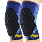 GOHASPW Youth Wrestling Knee Pads Basketball Football Snowboarding Soft Knee Pads, X-Large, Blue