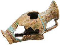 blue ribbon Exotic Environments Egyptian Vase Aquarium Ornament, Blue, 8 by 4 by 5