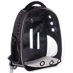 24x7 eMall Creative Transparent Pet Backpack Carrier Breathable Capsule Traveller for Cats and Small Dogs. (Black)