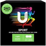 U by Kotex Sport Liners 240 Count (8 x 30 Pack) - Packaging May Vary