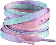 JBM 2 Pair Shoelace 5/16" Wide Flate Shoe Laces Roller Skate Laces for Roller Skate Sneakers Shoe Strings, Pink & Purple, 47.24 INCH (120CM)