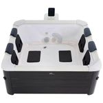 MSpa Oslo 4-6 Person Square Outdoor Inflatable Hot Tub Spa - with Standard Cover, 120 Air Bubbling and 8 Hydro Jets, Ground Mat, LED Lighting, Hard Acrylic Panel Design with Soft Interior Liner