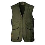 K&S Outdoors Hunter Men's Shooting Vest Olive Diamond Quilted Pattern for Left and Right Shooters Hunting Vest Trap Skeet Cotton, Olive green, 54