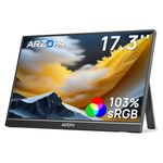 ARZOPA Portable Monitor 17.3", 1080P FHD 103% sRGB IPS Laptop Monitor Gaming Monitor Built-in Kickstand HDMI USB C External Screen with Dual Speakers for PC Mac Phone Xbox Switch PS5 - A1M