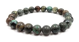 rocksmins Chrysocolla Bracelet Natural Original Crystal Certified Real Stone Reiki Crystal Healing Love Positive Energy Attraction Stylish for Men Women Boy Girl Unisex 8mm Beads Stretchable