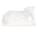 jinsongdafa Butter Dish with Lid, Porcelain Butter Keeper, Butter Holder with Cover, Butter Container Perfect for high-end Restaurant, Hotel or Decoration, 7.5 Inch