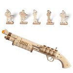 ROKR 3D Wooden Puzzles Model Kit Toy Gift Mechanical Model Brain Teaser for Adults to Build Gift for Friends and Family (Shotgun Toy)