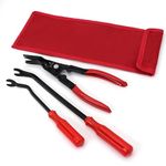 STHIRA® 3 pcs Car Repair Tool, Clip Pliers Set of 3, Rubber Clip Remover Tool, Car Trim Removal Tool Kit, Fastener Removal Tool, Pry Tool Set, Car Repairing Tool with Storage Bag