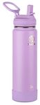 Takeya 885395512228 Actives Insulated Stainless Steel Bottle, Straw Lid Lilac 24oz