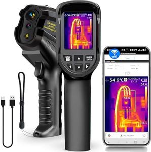 Thermal lmaging Camera High-Resolution 256 x192 Infrared Camera with -4°F to 1022°F Wide Temp Range 25Hz Refresh Rate&PC Analysis, Video Recording,for HVAC, Electrical, Home Inspection(ZHOUCE ZC-H256)