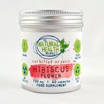 Organic Hibiscus Flower 700mg Capsules • 60 Capsule Tin by The Natural Health Market • Certified Organic