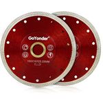 GoYonder Super Thin 7" Tile Cutting Discs, 180mm Porcelain Cutting Disc Porcelain Blade for Cutting Ceramic Or Tile, Diamond Blade for Angle Grinder (7in (180mm)-Red 2PCS)