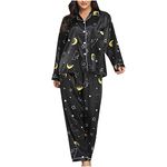 AMhomely UK Stock Sale Womens Fashion Print Home Wear Two-Piece Suit Long Sleeve Pants Pajama Set Babydoll Sleepwear Nightwear Set Ladies Comfort Cotton Everyday Bra Gift for her Girls