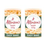 Allinson Easy Bake Yeast Tin 2x100g – Fast Action Yeast for Perfect Baking Every Time – Ideal for Bread Makers and Hand Baking – Makes Up to 14 Loaves – Vegan-Friendly