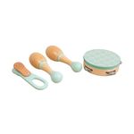 Owl & Fox Wooden Musical Instruments Set for Babies and Toddlers, Tambourine, Clapper & Maracas, Interactive Musical Toys for ages 12 Months -7 Years, Traditional Wooden Toys