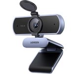 UGREEN 2K/30fps Webcam for PC, Automatic Light Correction, Webcam with Dual Microphones, Privacy Cover, Plug & Play, PC Camera for Mac, Laptop, Zoom, Skype, Streaming, Video Conferences, Grey