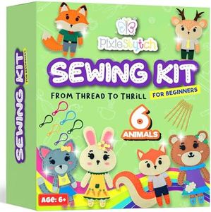 Sewing Kit for Kids - Sew & Create 6 Adorable Stuffed Animal Projects - Fun DIY Craft Set for Ages 6 and up - Educational & Creative Sewing Kit for Girls & Boys - Gift for Young Crafters