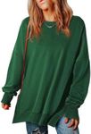 SHEWIN Oversized Sweatshirt for Women Loose Fit Fall Crewneck Sweatshirts Trendy Casual Long Sleeve Fall Pullover Tops for Women 2024,US 20-22(2XL),Olive Green