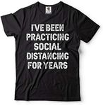 Silk Road Tees Mens Funny Introvert Tee Shirt Social Distancing Chamption T-Shirt - Black - XXL