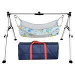 MACKLON Indian Style NRI Stainless Steel Ghodiyu Born Baby Sleep Swing Cradle cot with Hammock (Set of 1,khoya Multicolor and Multi Design)