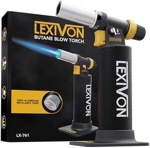 LEXIVON Butane Blow Torch, Heavy-Duty Refillable Lighter with Adjustable Flame and Pro-Grade Aluminum Tank | Ideal for Soldering and Kitchen Tasks (LX-761)