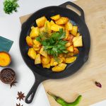 SOLARA Crownstone Premium Cast Iron Frying Pan 12 Inch with Handle, 3.3Kg Frying Pan, Naturally Non Stick Fry pan, 100 Pure and Toxin Free 30 Cm Cast Iron Fish Fry Pan or Skillet