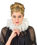 Elizabethan Neck Ruff Medieval Tudor Costume (5cm height X 10cm depth X 50cm Total Leght, White)