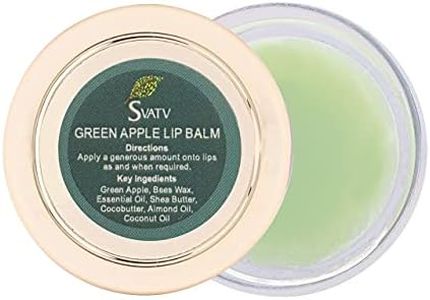 SVATV Green Apple Flavored Lip Balm With Natural Ingredients - Shea Butter Beeswax & Cocoa Butter oil to Repair Dry or Chapped Lips, Best moisturizing lip balm for Men & Women 15g